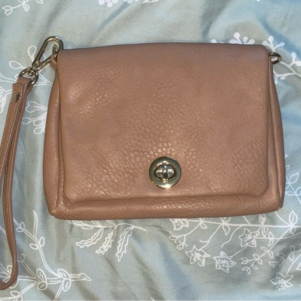 Charming Charlie Taupe Wristlet/Crossbody Purse